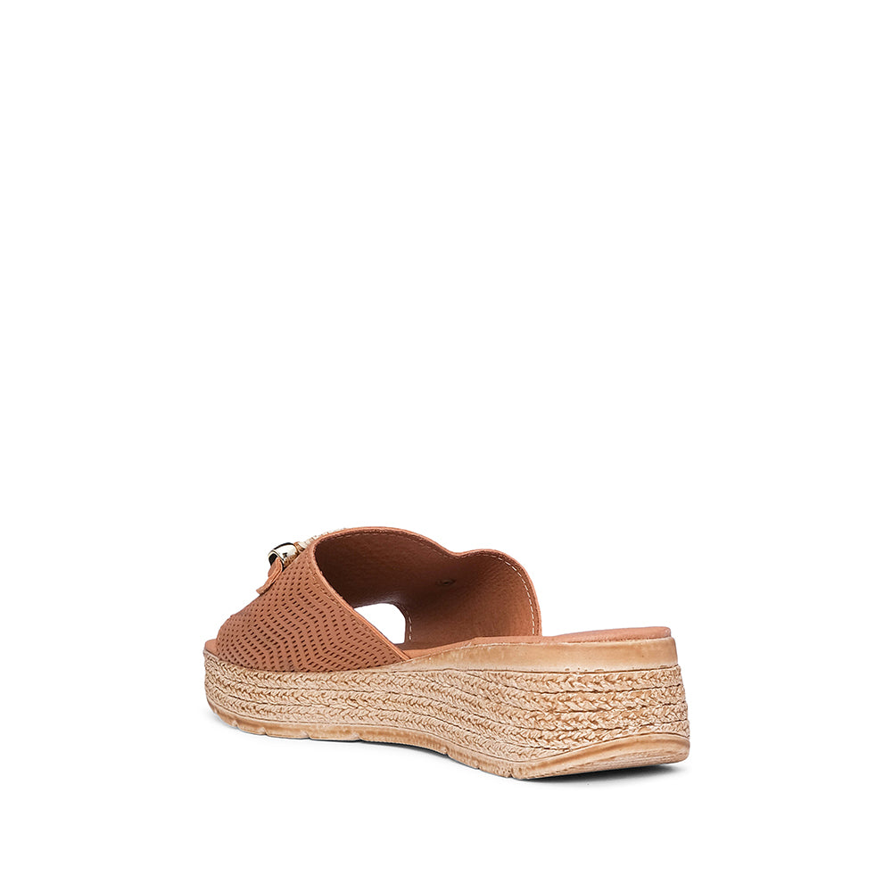 Chinelo Casual Mulher Gravado Camel