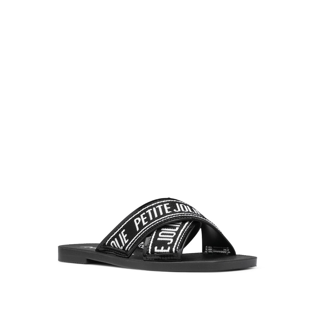 Chinelo Salto Raso Mulher Pele Sintética Preto