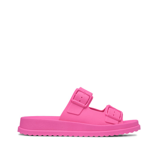 Chinelo Salto Raso Mulher Pele Sintética Fuxia