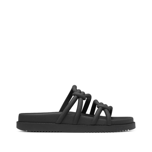 Chinelo Salto Raso Mulher Pele Sintética Preto