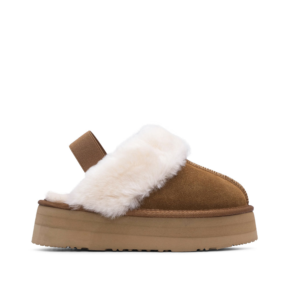 Pantufa Casual Mulher Camurça Camel