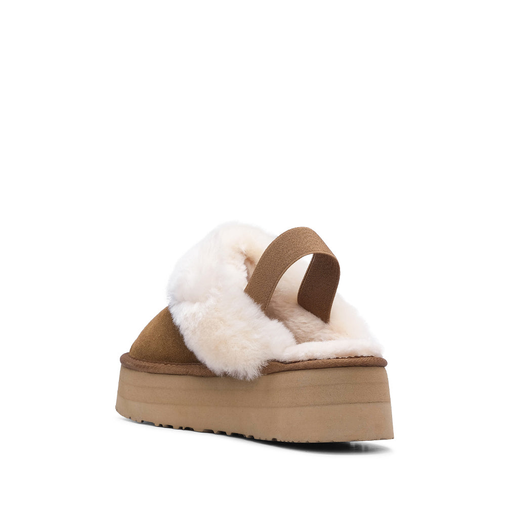 Pantufa Casual Mulher Camurça Camel