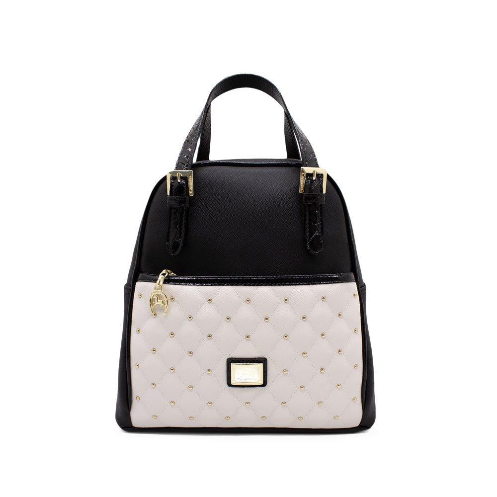 Mala Mochila Mulher Têxtil Branco E Preto