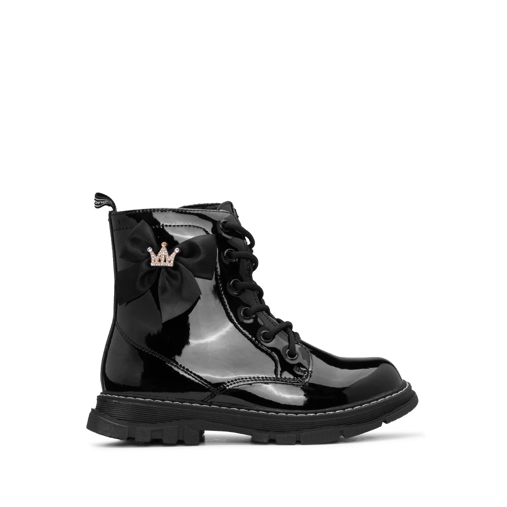 Bota Casual Criança Verniz Preto