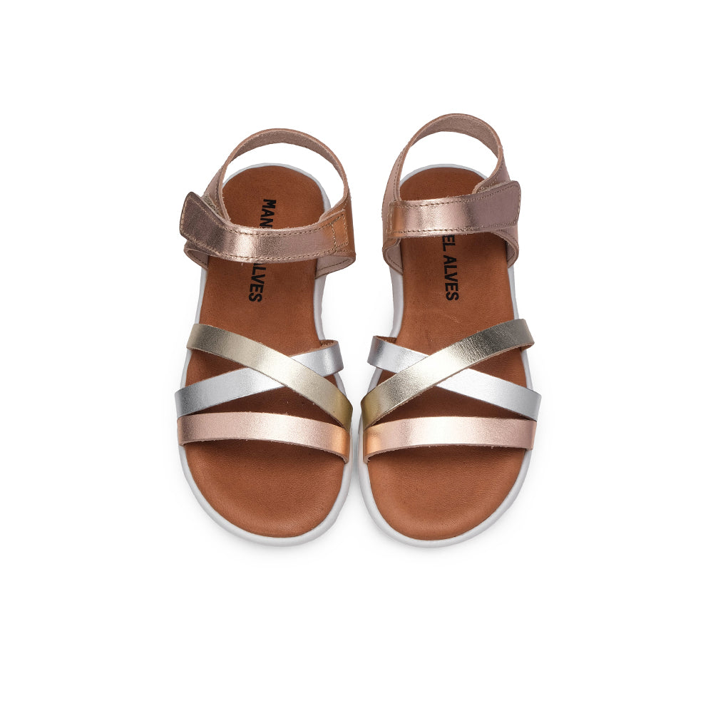 Sandália Casual Criança Metalizado Multicolor
