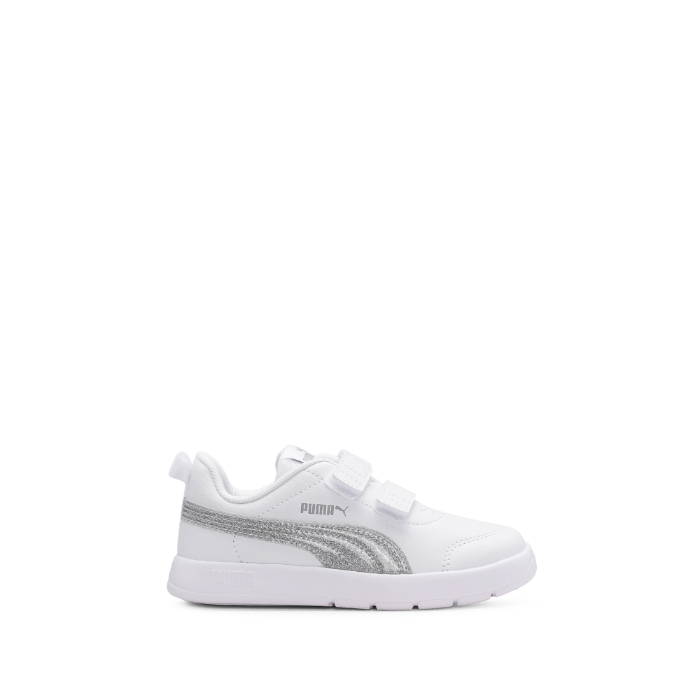 Sapatilha Casual Criança Branco E Prata