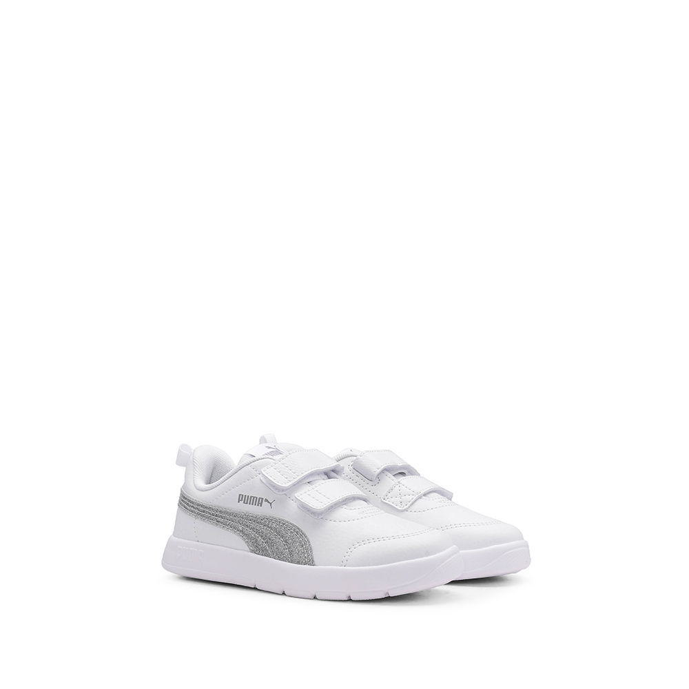 Sapatilha Casual Criança Branco E Prata