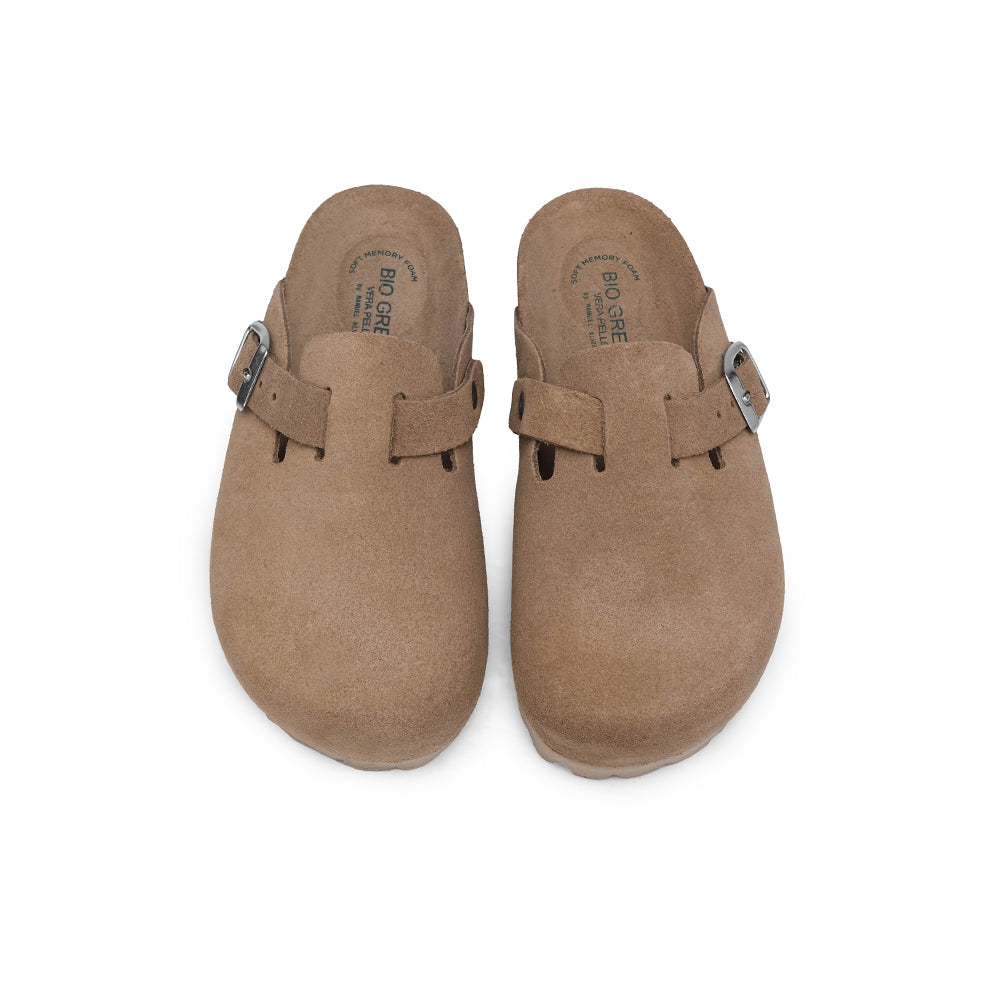 Chinelo Salto Raso Criança Camurça Taupe
