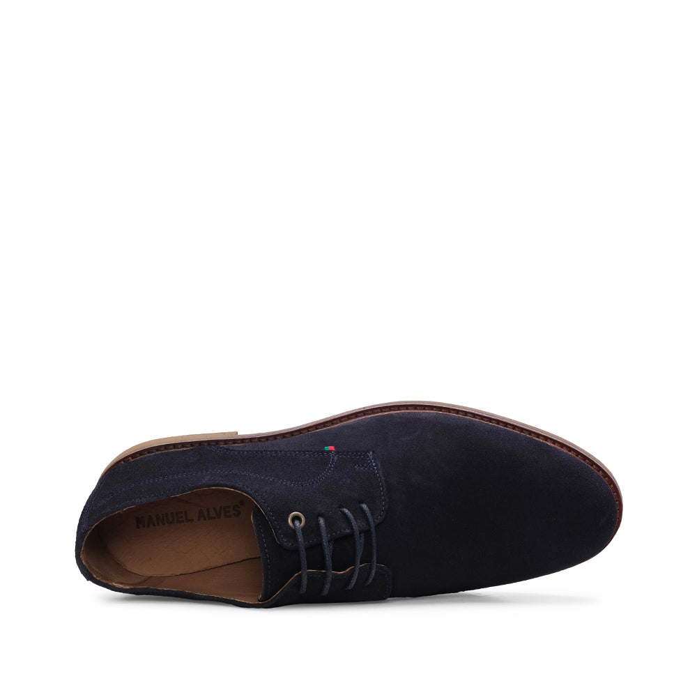 Sapato Casual Homem Camurça Azul