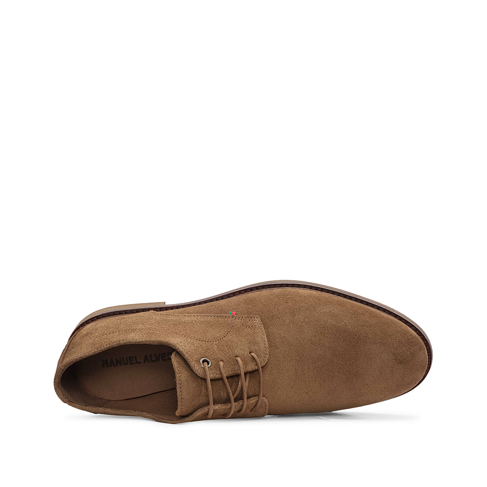 Sapato Casual Homem Camurça Camel