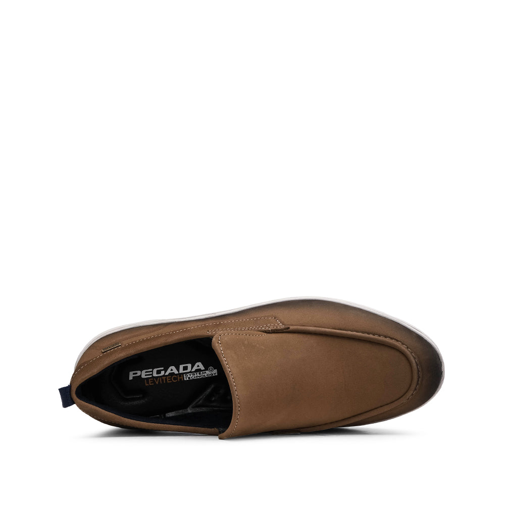 Sapato Mocassim Homem Pele Taupe