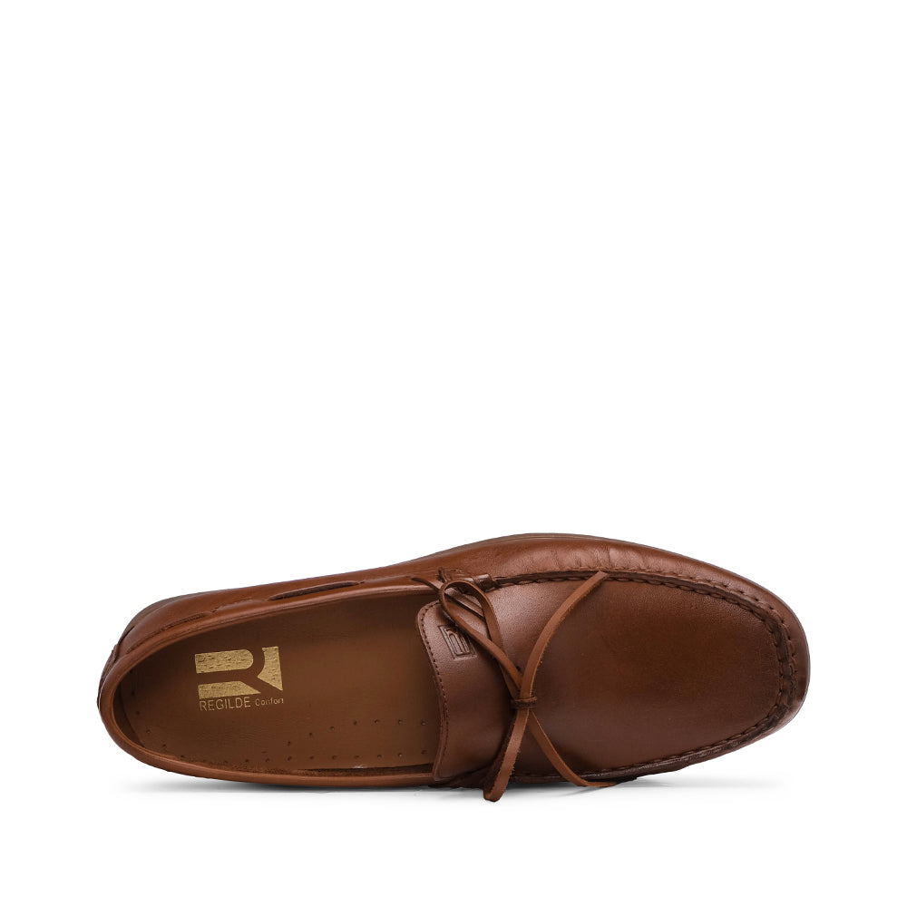 Sapato Mocassim Homem Pele Camel