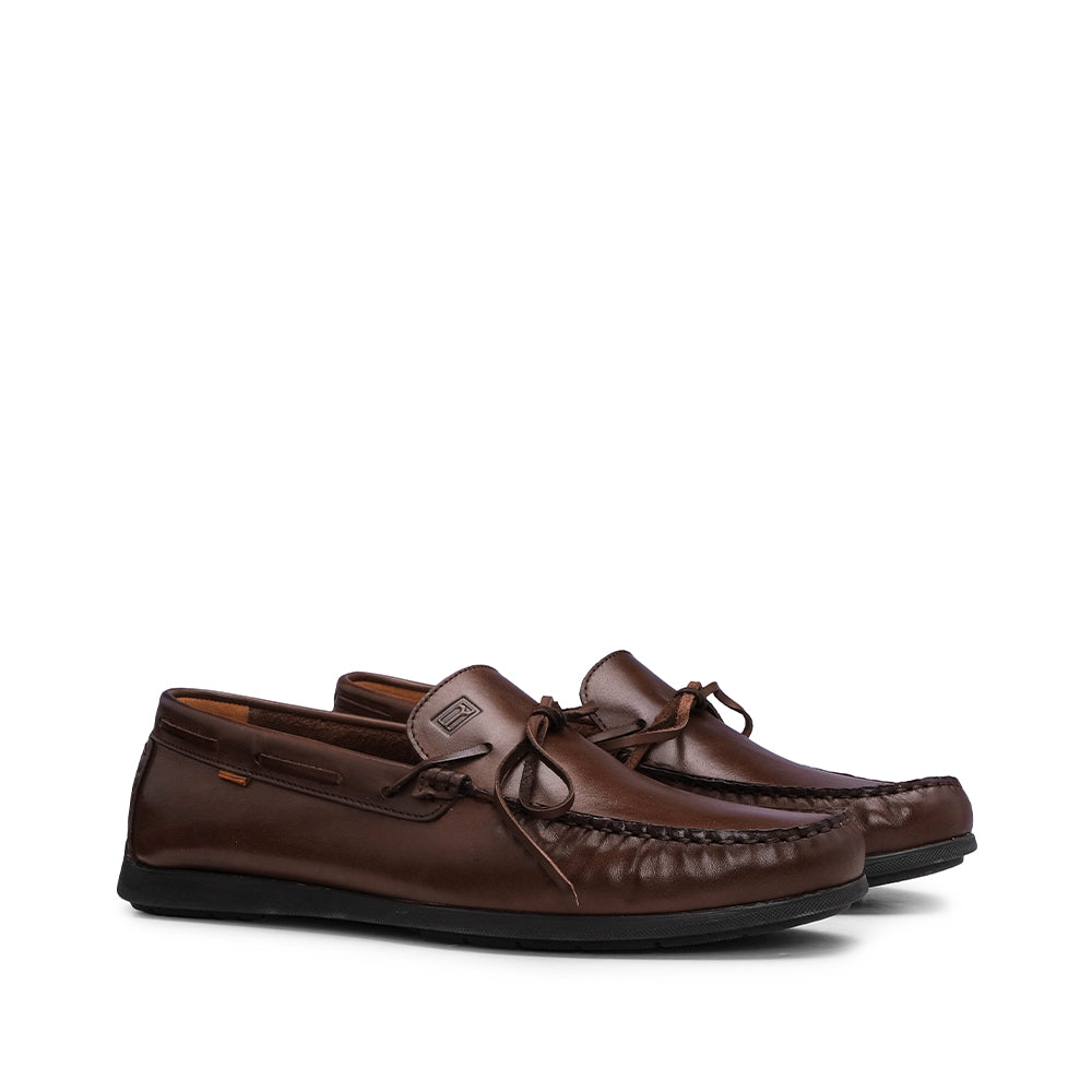 Sapato Mocassim Homem Pele Castanho