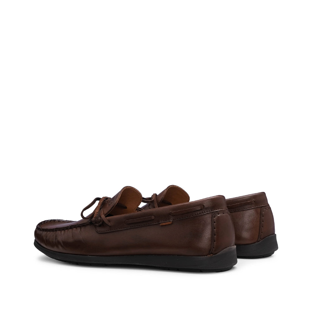 Sapato Mocassim Homem Pele Castanho