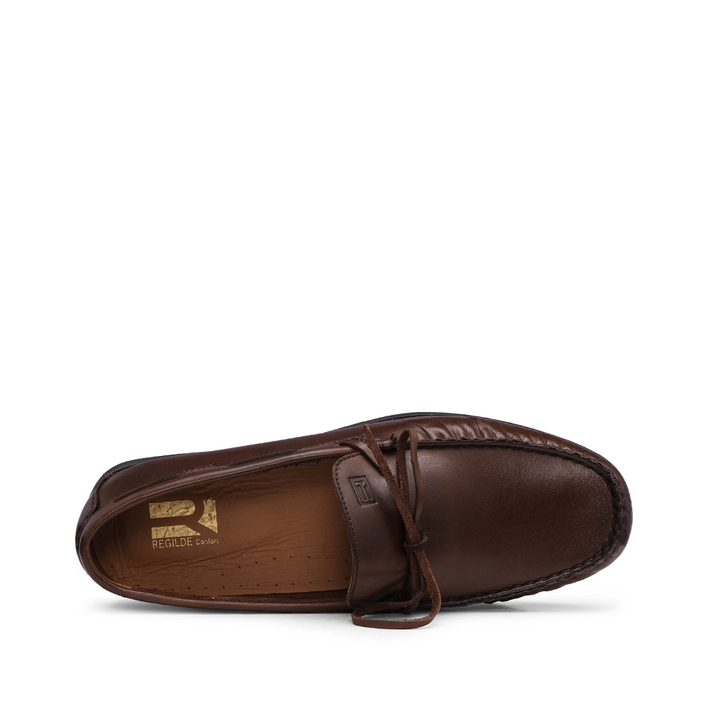 Sapato Mocassim Homem Pele Castanho