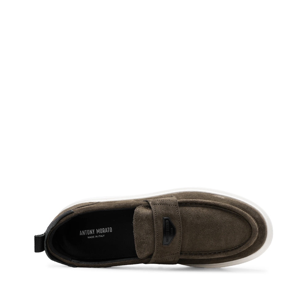 Sapato Mocassim Camurça Homem Taupe