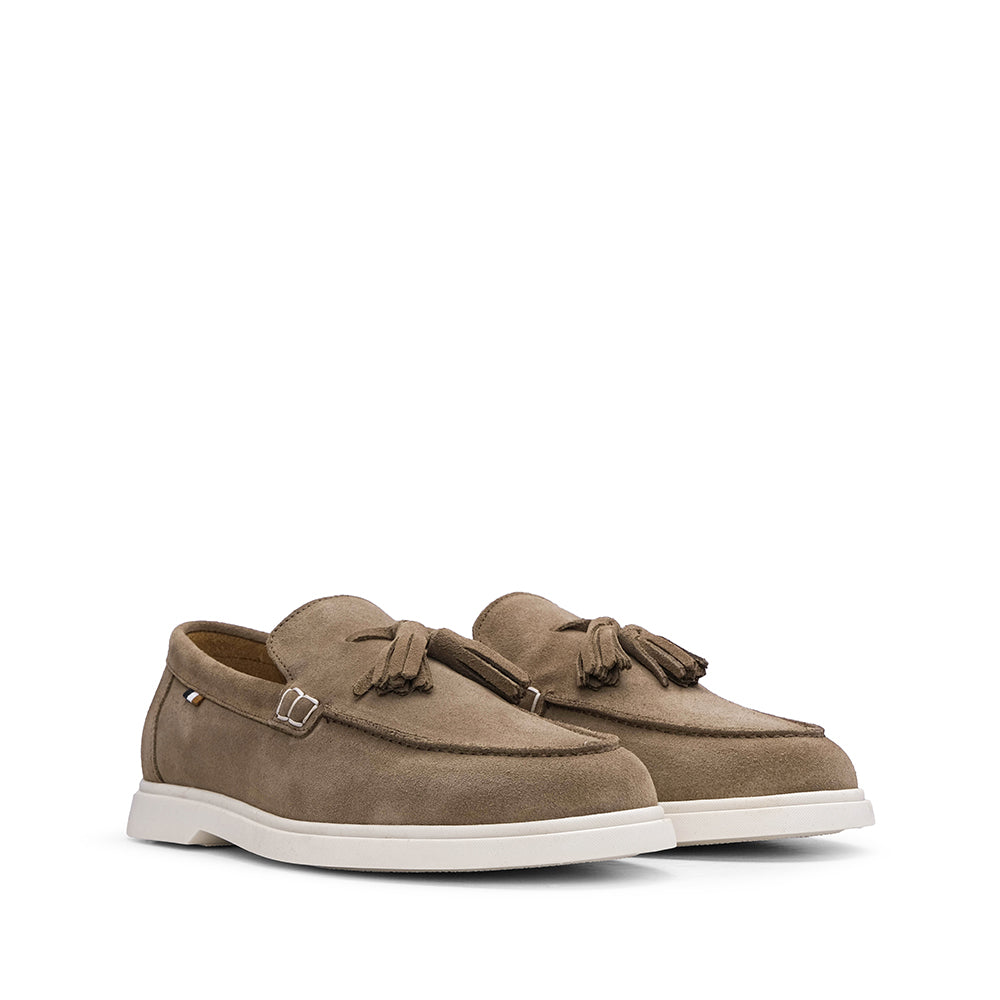 Sapato Mocassim Homem Camurça Taupe