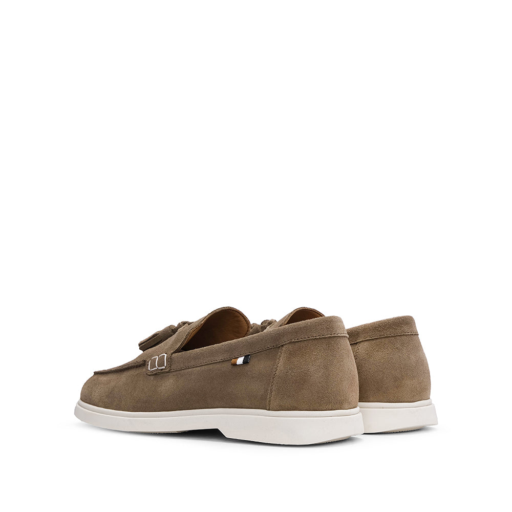 Sapato Mocassim Homem Camurça Taupe