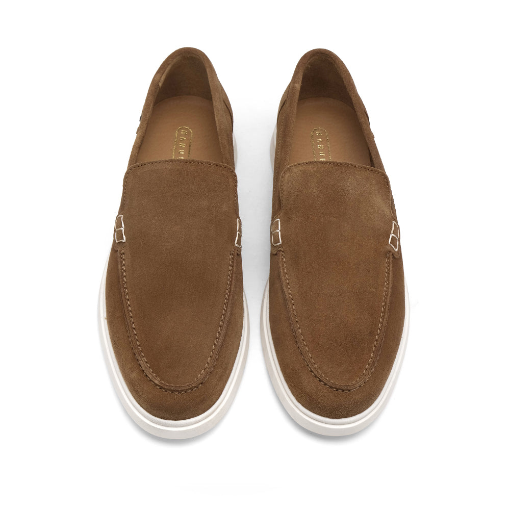 Sapato Mocassim Homem Camurça Camel