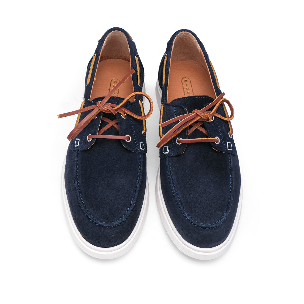 Sapato Vela Homem Camurça Azul Marinho