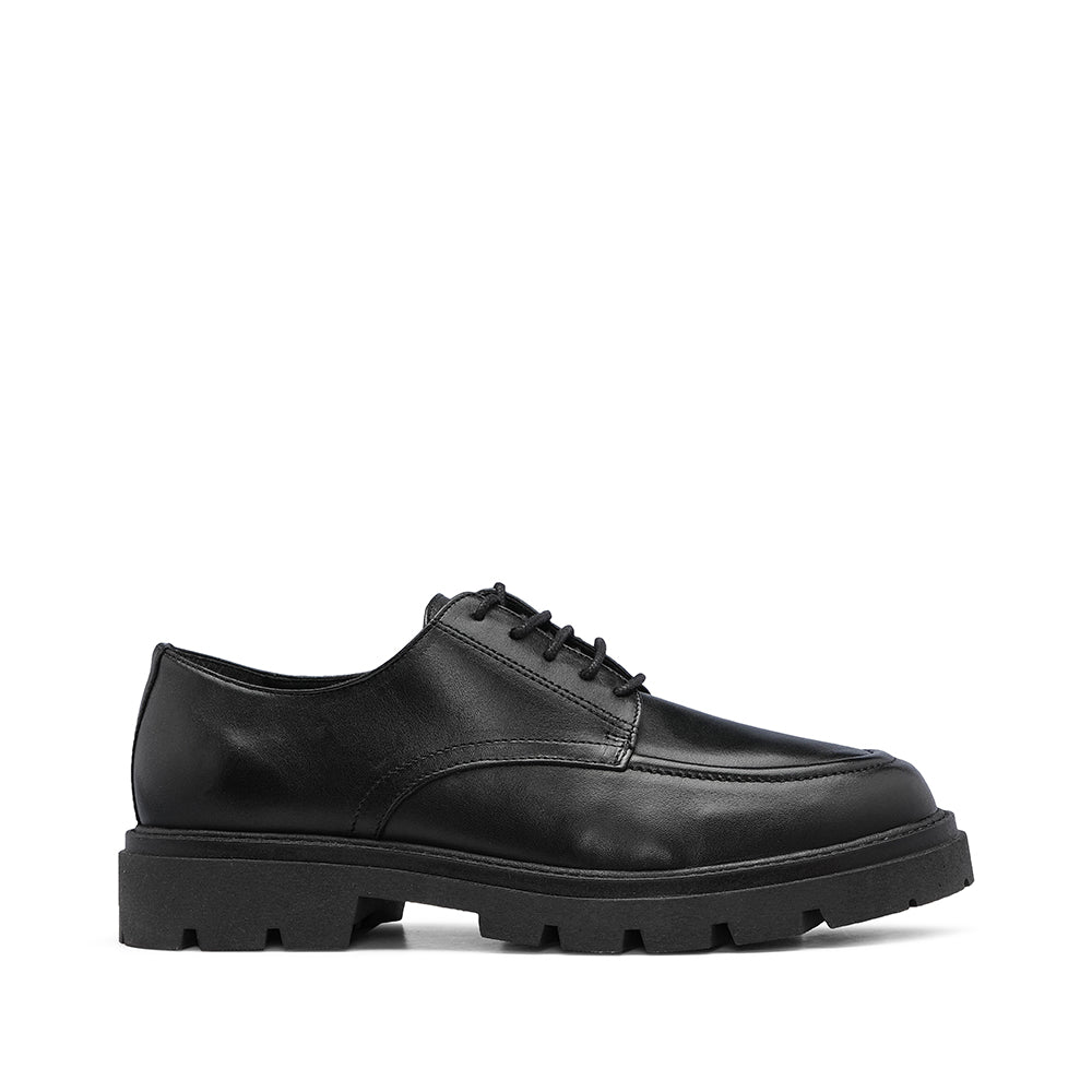 Sapato Casual Homem Pele com sola Chunky Preto