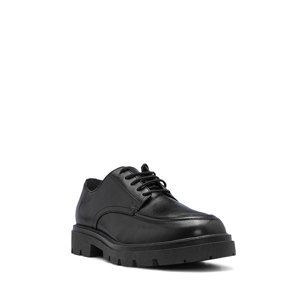 Sapato Casual Homem Pele com sola Chunky Preto