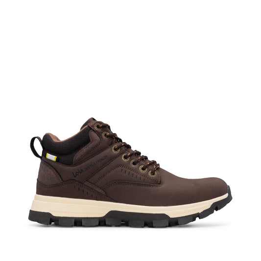 Botines casuales para hombre en piel sintética, color marrón