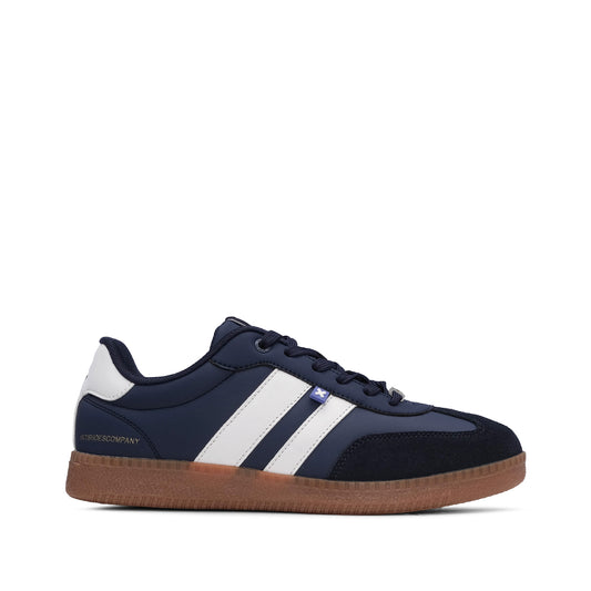 Zapatillas deportivas casuales para hombre en piel sintética, color azul marino
