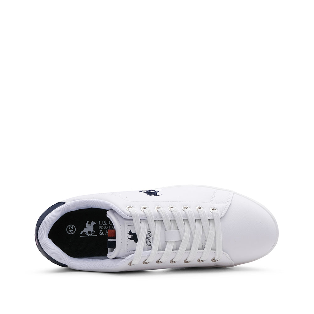 Sapatilha Casual Homem Pele Sintética Branco E Azul