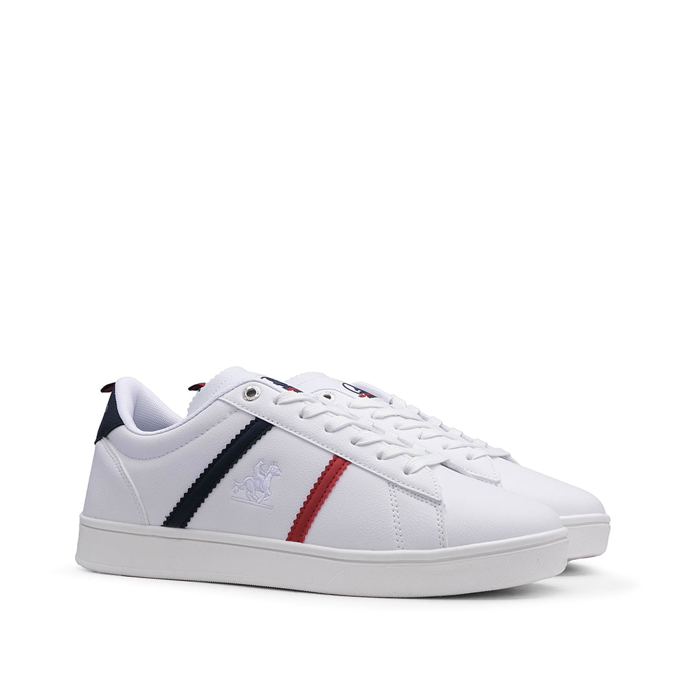 Sapatilha Casual Homem Pele Sintética Branco E Azul