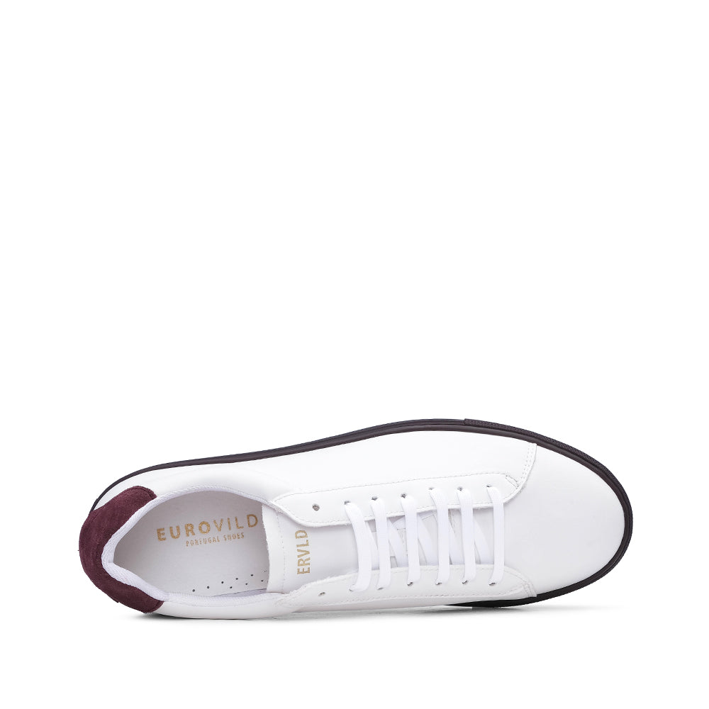Sapatilha Casual Homem Pele Branco E Vermelho
