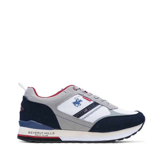 Sapatilha Casual Homem Pele Sintética Branco E Azul