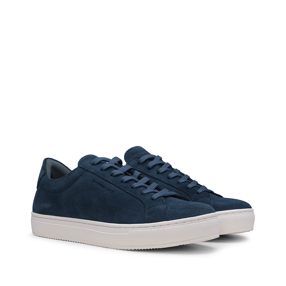 Sapatilha Casual Homem Camurça Azul