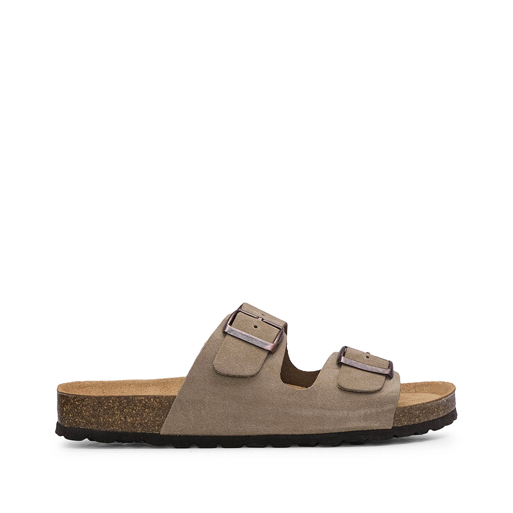 Chinelo Salto Raso Homem Camurça Taupe