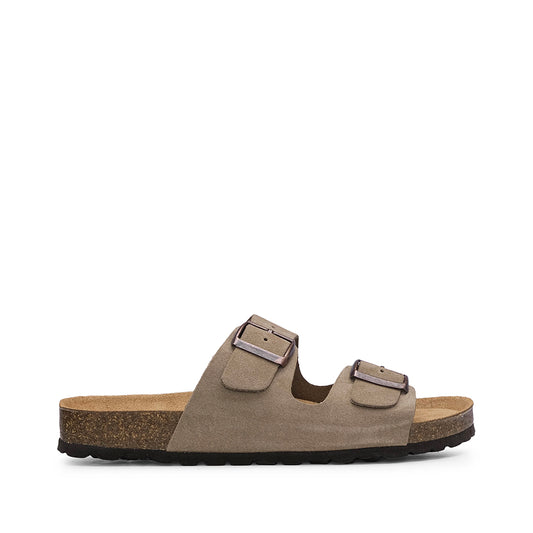 Chinelo Salto Raso Homem Camurça Taupe