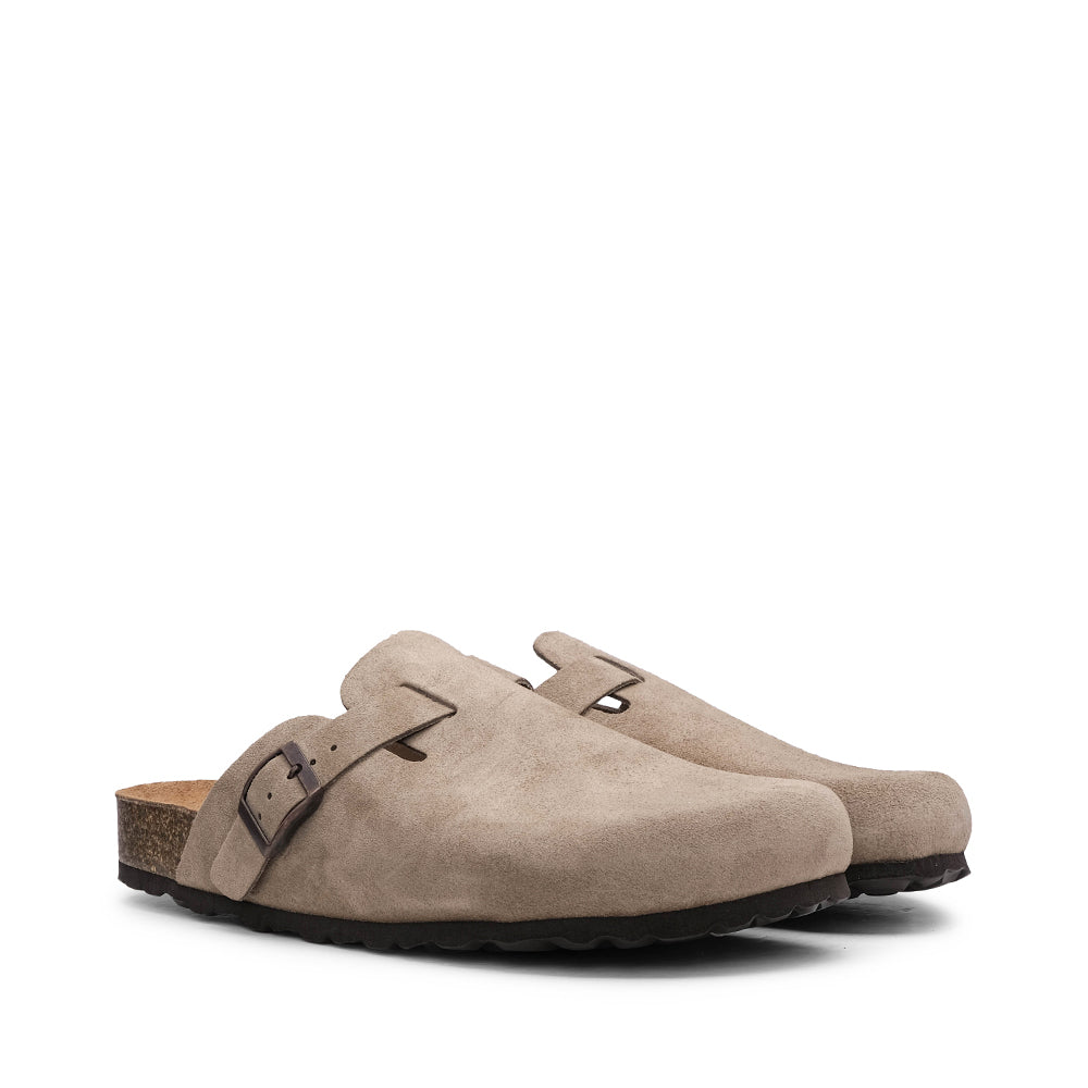 Chinelo Salto Raso Homem Camurça Taupe