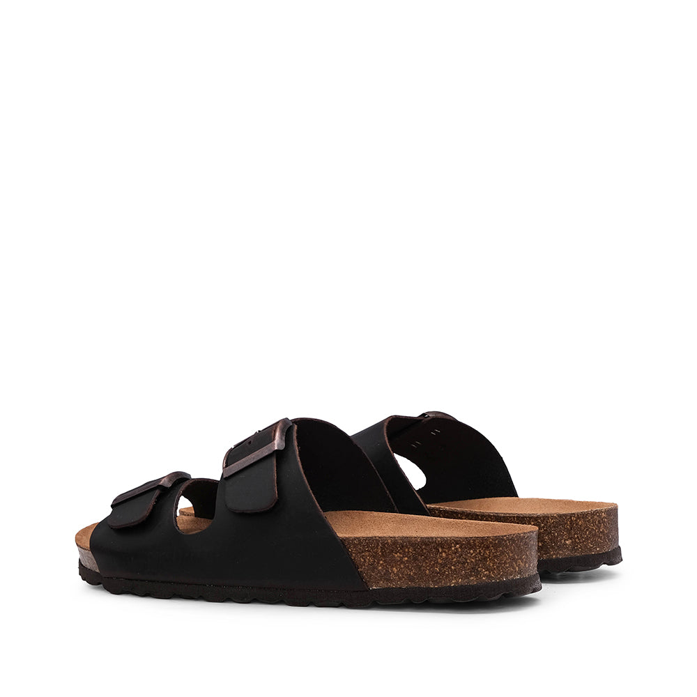 Chinelo Salto Raso Homem Nobuck Castanho