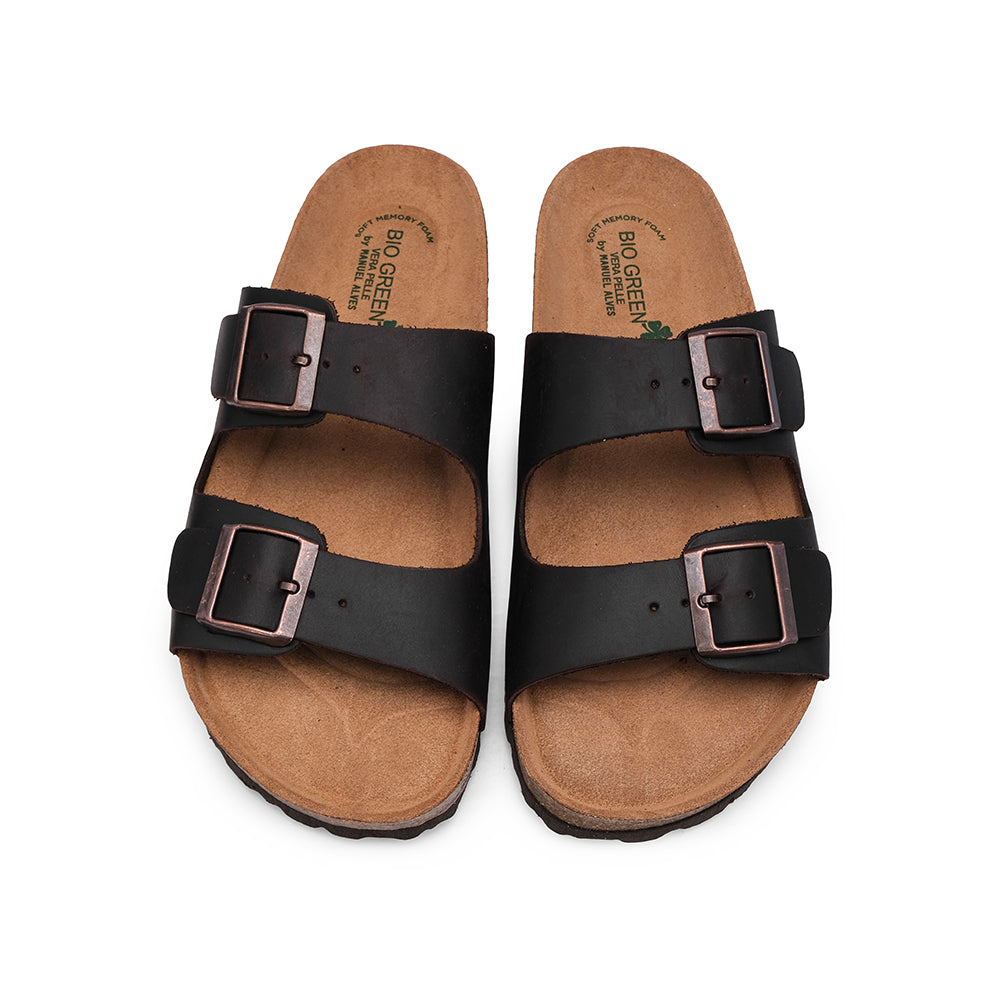 Chinelo Salto Raso Homem Nobuck Castanho