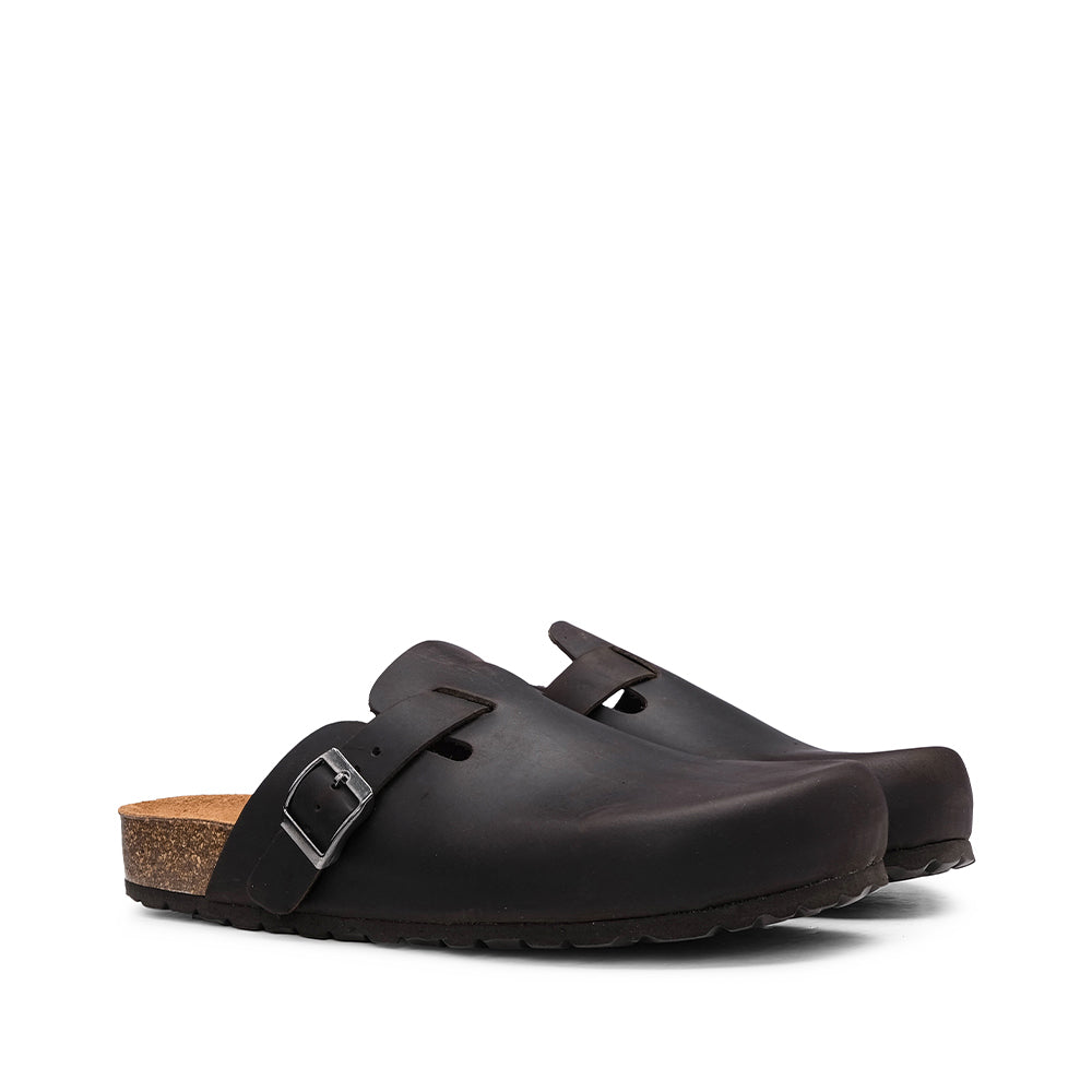 Chinelo Salto Raso Homem Nobuck Castanho