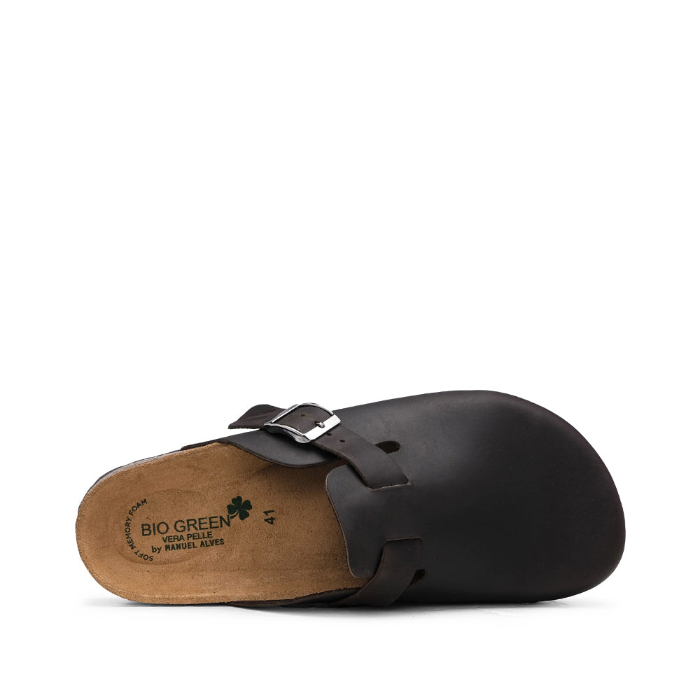 Chinelo Salto Raso Homem Nobuck Castanho
