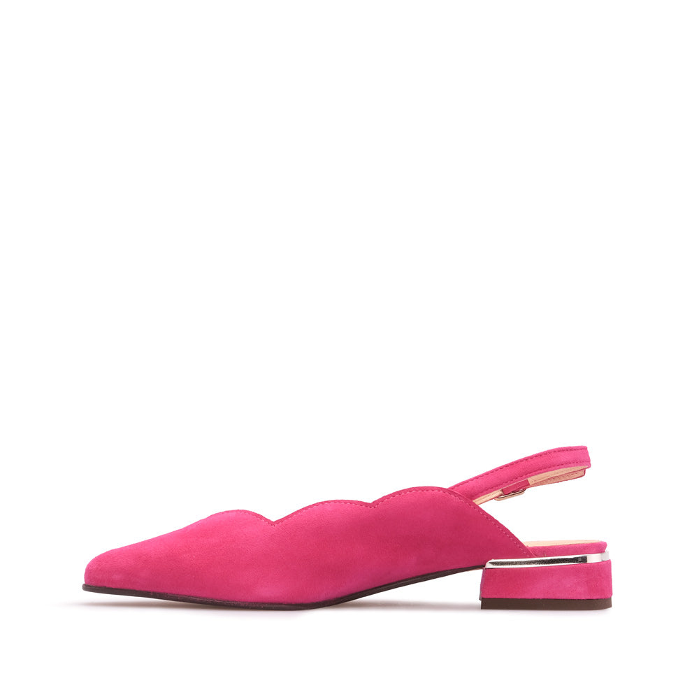 Sapato Salto Raso Mulher Camurça Fuxia