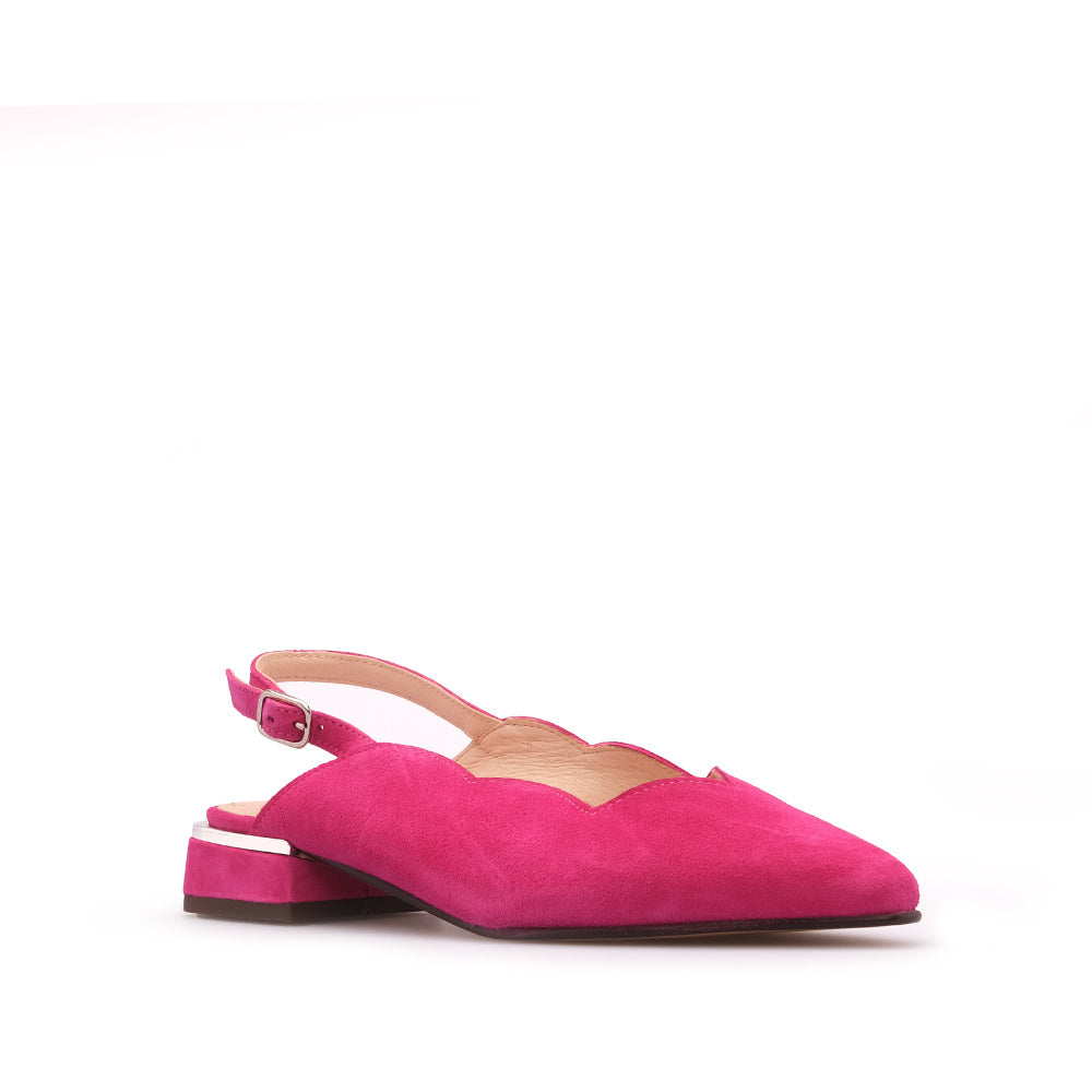 Sapato Salto Raso Mulher Camurça Fuxia