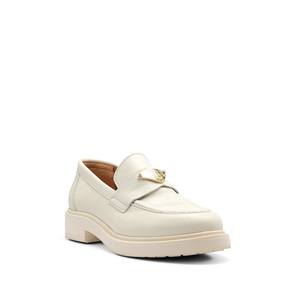 Sapato Mocassim Mulher Pele Bege