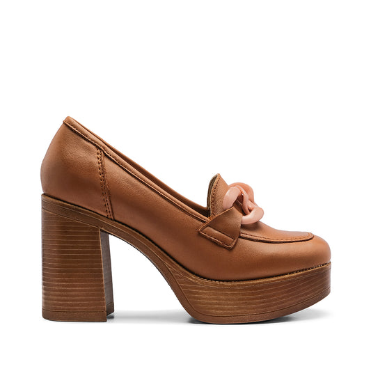 Sapato Salto Alto Mulher Pele Camel
