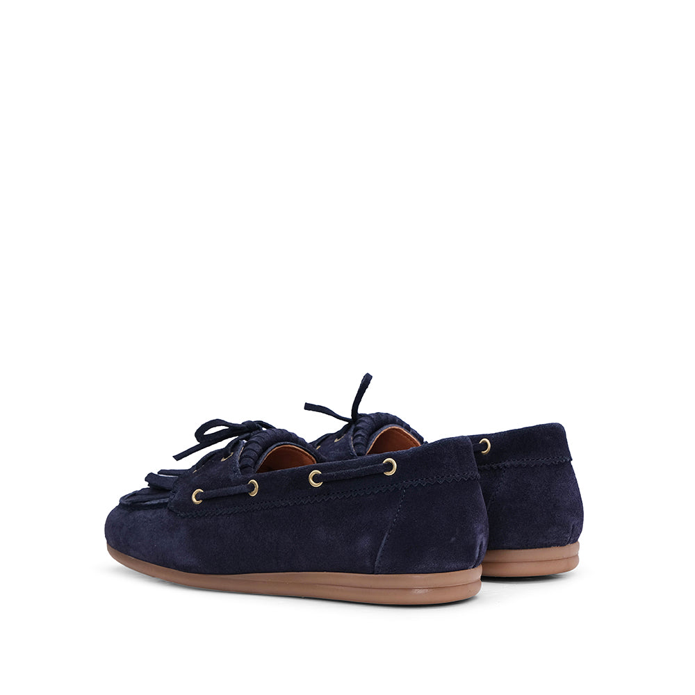 Sapato Mocassim Mulher Camurça Azul