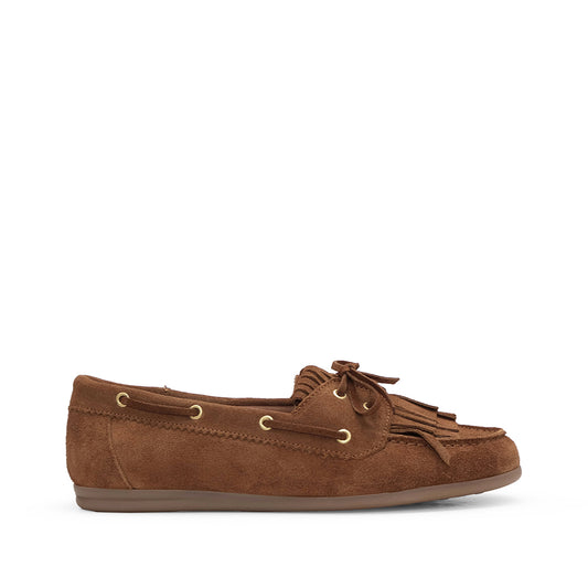 Sapato Mocassim Mulher Camurça Camel