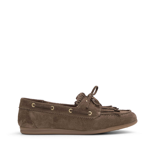 Sapato Mocassim Mulher Camurça Terra