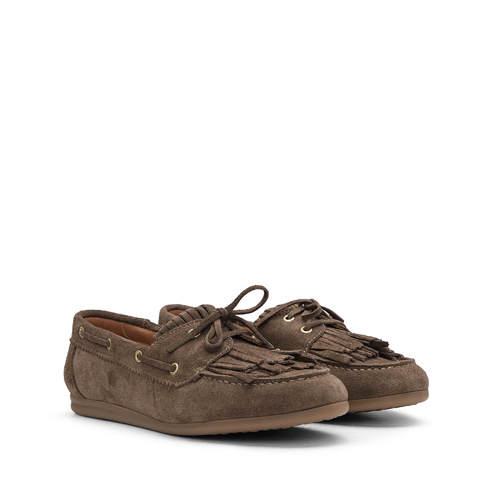 Sapato Mocassim Mulher Camurça Terra