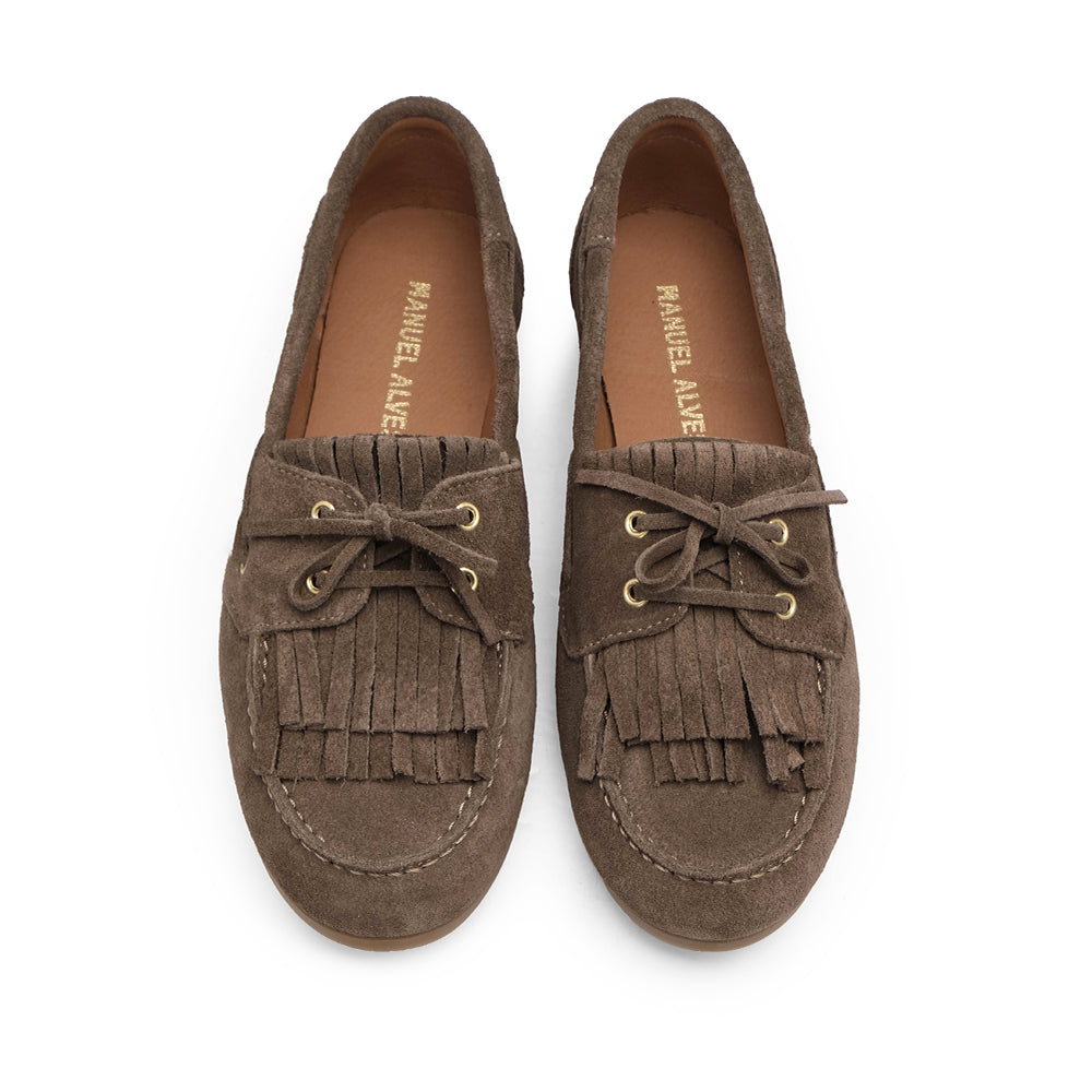 Sapato Mocassim Mulher Camurça Terra
