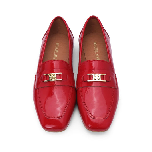 Sapato Mocassim Mulher Verniz Vermelho